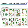 8 Sheets 8 Styles PVC Waterproof Wall Stickers DIY-WH0345-139-2