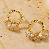 Chic Fashionable Luxe Women's Brass Rhinestone Twisted Stud Earrings LQ2144-2-5