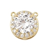 Brass Micro Pave Cubic Zirconia Connector Charms KK-U041-01G-01-1