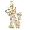 Rack Plating Brass Micro Pave Cubic Zirconia Pendants KK-D535-01N-RS-1