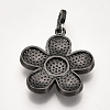 Brass Micro Pave Cubic Zirconia Pendants ZIRC-T004-17B-3