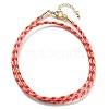 Polyester Cord Braided Necklace Makings MAK-L043-03G-29-1