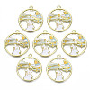 Eco-Friendly Alloy Enamel Pendants X-PALLOY-N162-002-RS-1