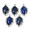 Natural Dyed Lapis Lazuli Faceted Leaf Pendants G-I375-04P-03-1