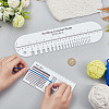 BENECREAT 1Pc Rectangle Acrylic Knitting Needle Gauge & Yarn Wrap Guide Board DIY-BC0006-98-3