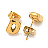 Chunk Letter 304 Stainless Steel Stud Earrings for Women EJEW-G386-01D-G-2