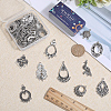 SUNNYCLUE 40Pcs 10 Style Tibetan Style Zinc Aolly Chandelier Component Links TIBE-SC0009-25-3