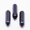 Synthetic Blue Goldstone Double Terminated Points G-K011-30mm-01-1