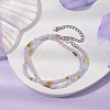 Electroplated Faceted Rondelle Glass & Alloy Wrap Bracelets for Women BJEW-JB10829-2