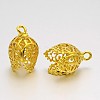 Brass Filigree Bead Cap Bails KK-H0005-02G-1