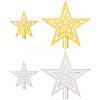 AHADERMAKER 4Pcs 4 Style Plastic Christmas Treetop Star Ornament AJEW-GA0006-07-1