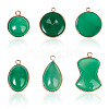 Mega Pet 6Pcs 6 Style Natural Green Oynx Agate Pendants G-MP0001-02-9