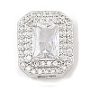 Brass Micro Pave Cubic Zirconia Slide Charms ZIRC-I068-09P-2