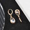 Brass Micro Pave Clear Cubic Zirconia Leverback Earrings EJEW-K300-13G-3