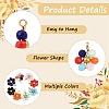 8Pcs 8 Colors Glass with 304 Stainless Steel Pendants GLAA-YW0005-76-3