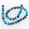 Natural Striped Agate/Banded Agate Round Bead Strands G-E234-10-2