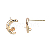 Brass Stud Earring Findings KK-N232-436-3