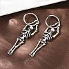 Alloy Skeleton Hoop Earrings EJEW-Z132-01AS-3