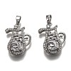 Brass Clear Cubic Zirconia Constellation Charms KK-B031-11P-1