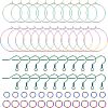 Unicraftale 40Pcs 2 Style Ion Plating(IP) Rainbow Color 304 Stainless Steel Hoop Earrings Findings STAS-UN0039-05-1