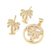 Brass Micro Pave Cubic Zirconia Pendant & Stud Earrings Sets for Women SJEW-F227-01K-G-2
