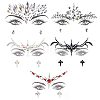 Olycraft 10 Sheets 10 Style Self Adhesive 3D Eyes Body Face Jewelry Acrylic Rhinestone Stickers MRMJ-OC0003-10-1