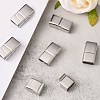 Tarnish Resistant Rectangle 304 Stainless Steel Magnetic Clasps with Glue-in Ends STAS-I037-22-4