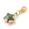 Natural Gemstone Star Pendant Decorations HJEW-JM00686-4