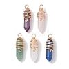 Natural Mxied Gemstone Copper Wire Wrapped Pendants PALLOY-JF02675-01-1