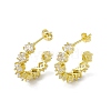 Rack Plating Brass Cubic Zirconia Stud Earrings for Women EJEW-M213-35G-A-1