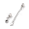 Anti-Tarnish Rhodium Plated 925 Sterling Silver Curb Chain Extender STER-G039-04B-P-2