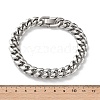 304 Stainless Steel Cuban Link Chain Bracelets for Men BJEW-Z081-01P-04-5