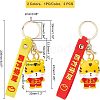 SUPERFINDINGS 2Pcs 2 Colors Chinese New Year Theme Plastic Keychains KEYC-FH0001-07-5