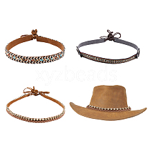 SUPERFINDIN 3Pcs 3 Style Imitation Leather Southwestern Cowboy Hat Band FIND-FH0006-54