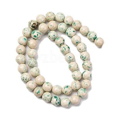 Natural Dyed Marble Beads Strands G-P593-8mm-01-1