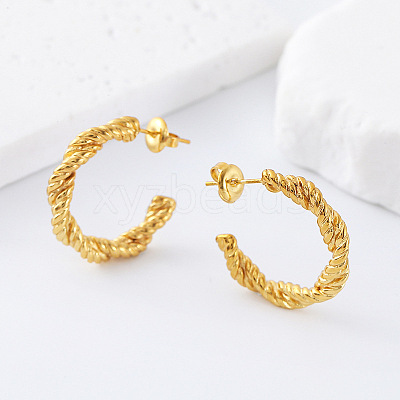 Twist 304 Stainless Steel Stud Earrings for Women OO0866-1