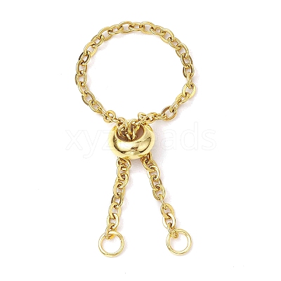 Adjustable Stainless Steel Cable Chain Slider Ring Making AJEW-JB01233-1