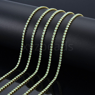Brass Rhinestone Strass Chains CHC-N017-003B-C01-1