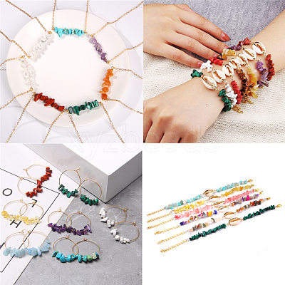 Natural & Synthetic Mixed Gemstone Beads G-CJ0001-19-1