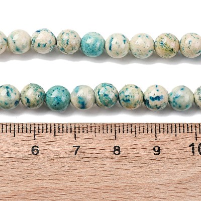Natural Dyed Marble Beads Strands G-P593-6mm-04-1