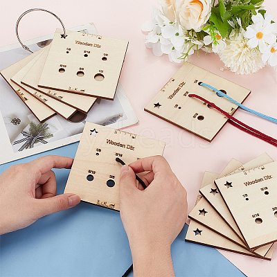 4pcs Wood Thread Winding Boards AJEW-OC0005-38-1