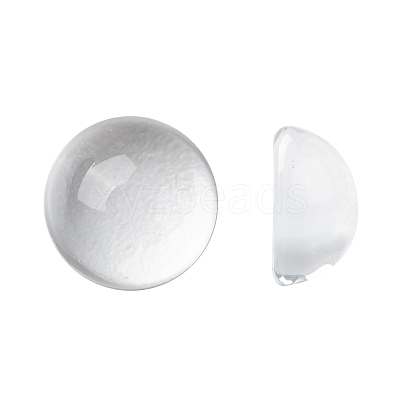 Transparent Half Round Glass Cabochons GGLA-R027-10mm-1