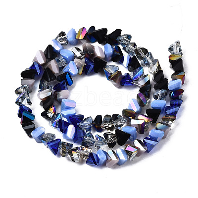 Electroplate Glass Beads Strands X-EGLA-N002-06F-1
