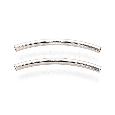 925 Sterling Silver Curved Tube Beads STER-N016-124S-1