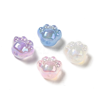 UV Plating Rainbow Iridescent Acrylic Beads PACR-M002-08-1