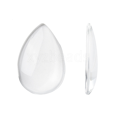 Transparent Teardrop Glass Cabochons GGLA-R024-30x20-1