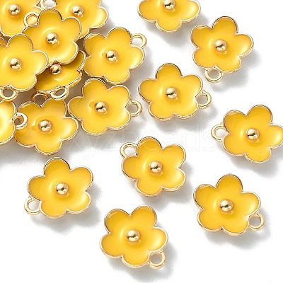 Light Gold Plated Alloy Enamel Pendants ENAM-YW0002-20G-1