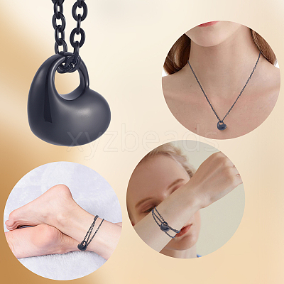 1Pc 304 Stainless Steel Heart Pendant Urn Ashes Necklaces NJEW-CN0001-20EB-1