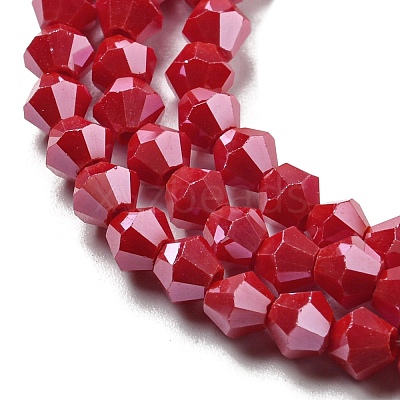 Opaque Solid Color Electroplate Glass Beads Strands GLAA-F029-P4mm-C02-1