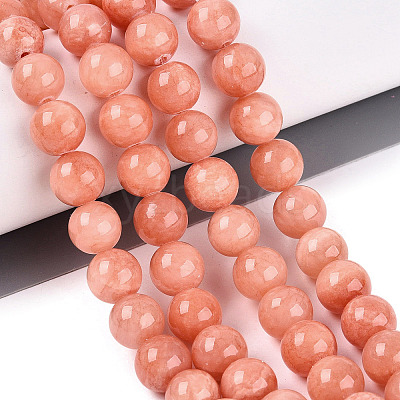 Natural Dyed Yellow Jade Gemstone Bead Strands G-R271-10mm-Y31-1